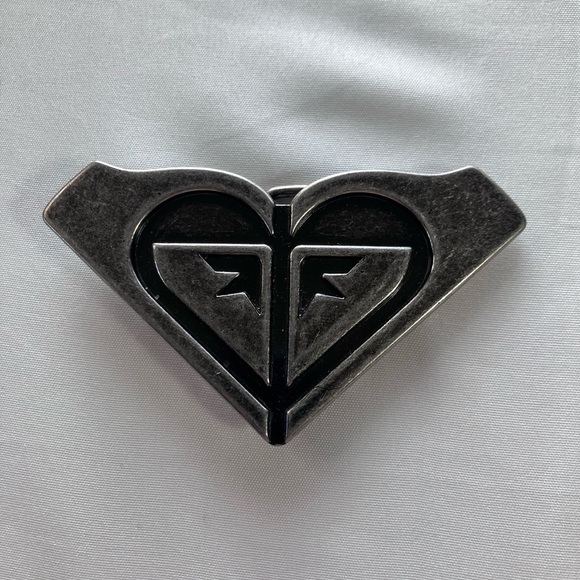 VINTAGE Roxy Y2K Belt Buckle Bundle – Rhinestone Oval + Black Heart Surf Logo - Picture 5 of 6